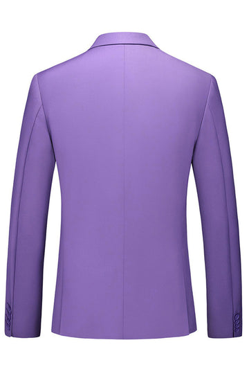 Homens Violeta Single Peito Notched Lapela 3 Peças Prom Suits